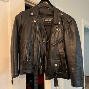 Vintage cropped leather jacket xs